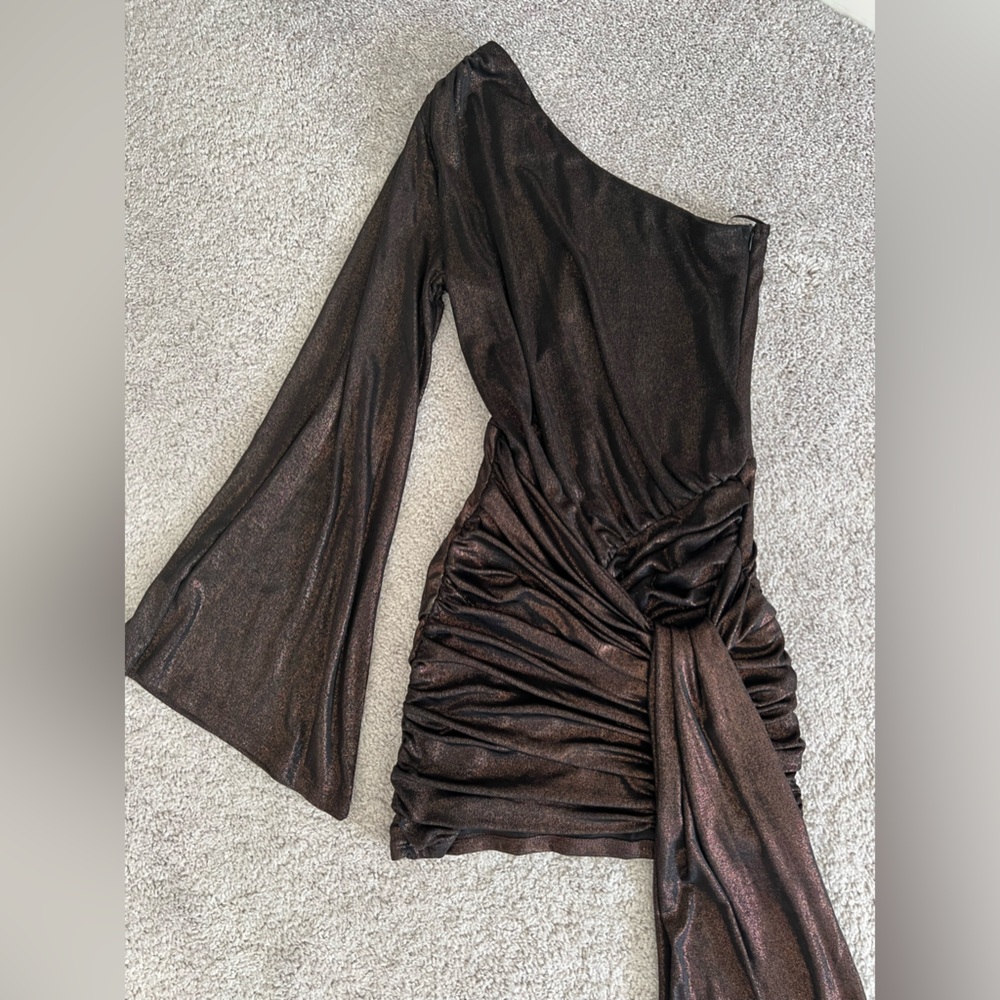 ZARA One Shoulder Mini Dress - Picture 2 of 4